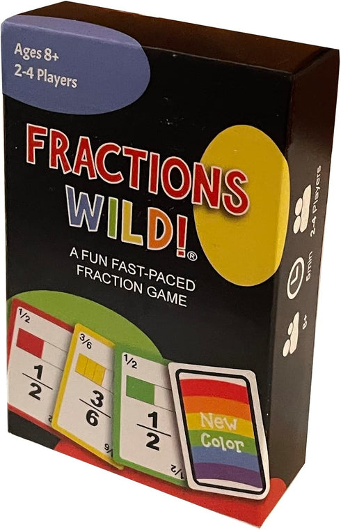 Fractions Wild - Match Fraction Number or Color to Get Rid of All Your Cards! Easy Math Game for Grades 3-6
