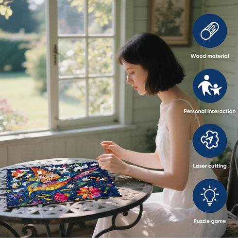200 Pieces,Hummingbird Hummingbird 11.7x8.8 Inch Delobil Wooden Puzzles for Adults Wooden Puzzles, Unique Shaped Jigsaw