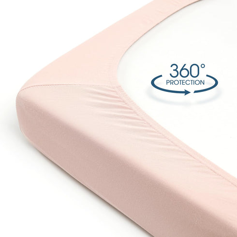 GRSSDER Jersey Crib Sheets for Girls, Stretchy Ultra Soft Fitted Sheets Set 2 Pack, Universal Fit for Standard Crib