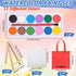 24 Packs Set 4 4 Inch Teling Mini Canvas with Easel Paint Kids Painting Kit with Mini x Canvas Wooden Easel Watercolors