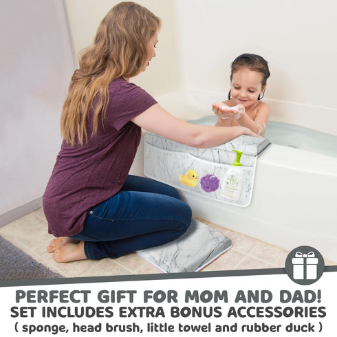 Elbow Set Sleepah Bath Kneeler and Kneeling Rest Pad for Baby Bathing Waterproof Soft Memory Foam Mat Organizer Babies
