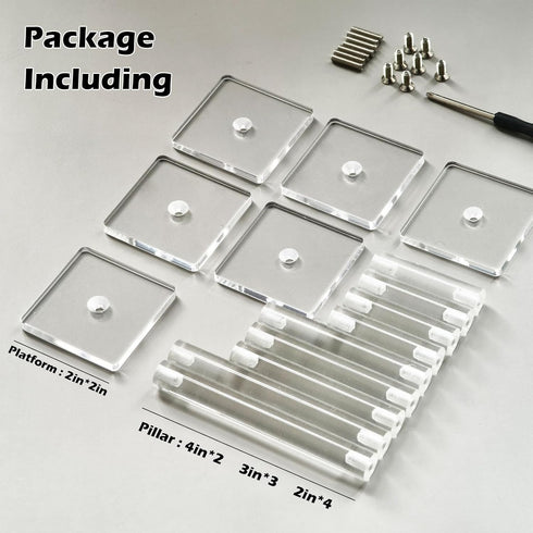 3pcs Combat Risers for Flying Miniatures - Adjustable Height Multi-Tiered Platforms for Tabletop RPG and Board Games