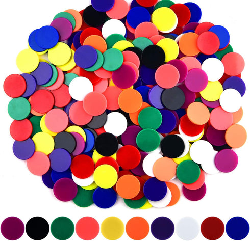 Coopay 300 Pieces Plastic Learning Counters Disks in 10 Colors for Math Practice and Poker Chips, 1 Inch