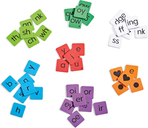 hand2mind Phonics Word-Building Magnetic Letter Tiles, Set of 6 for Kindergarten Letter Recognition and Phonemic