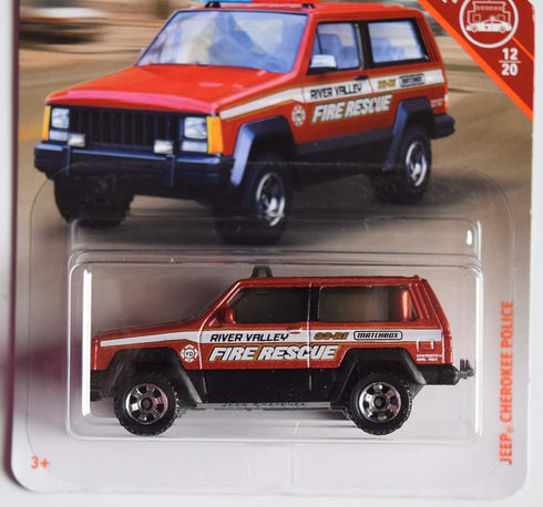 Matchbox Rescue Series, Burnt Orange Jeep Cherokee Police 12/20