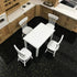 SXFSE 1:12 Set Dollhouse Decoration Accessories, Dollhouse Miniature Furniture Wooden White Dining Table Chair Model