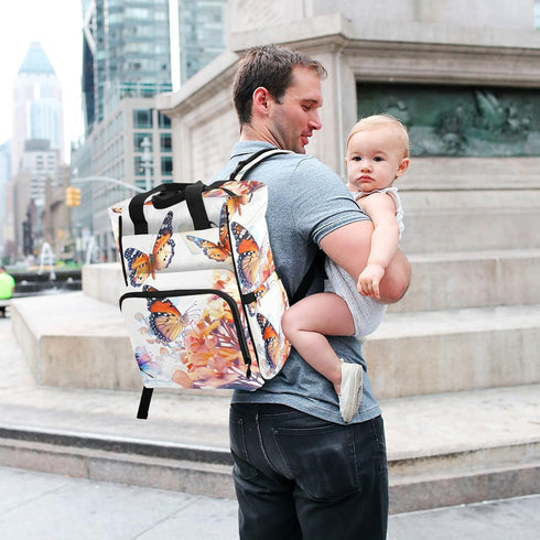 SUABO Backpack Baby Diaper Bag Bunch Of Buterflies Large Bag Waterproof Travel Diaper Bags for Moms and Dads