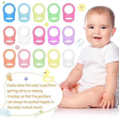 15 Dummy Patelai Pieces Soft Silicone Baby Pacifier Clips Holders Silicone Adapter Rings Holder Baby Nipple Rings