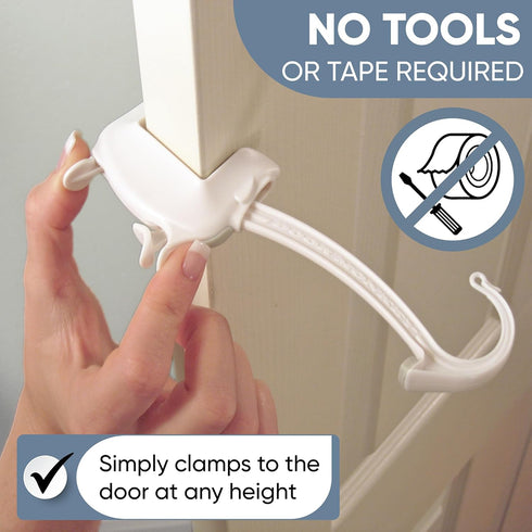Door Monkey Pinch Child Proof Door Lock & Guard - For Door Knobs & Lever Handles - Easy to Install - No Tools or Tape