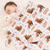 Highland Cow Lovey Baby Blanket for Boys Girls, Soft Fleece Minky with Dotted Backing, Newborn Toddler Crib Gift (26.5