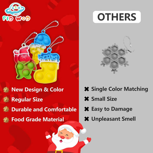 FIDWOD 32PCS Pack Party Favors for Kids: Mini Pop Keychain Toys - Bubble Sensory Stocking Stuffers for Boys & Girls