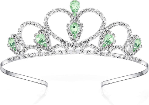 Lovelyshop Colorful Gems Silver Rhinestone Tiara for Little Kid Big Kid Birthday Prom Princess Crown