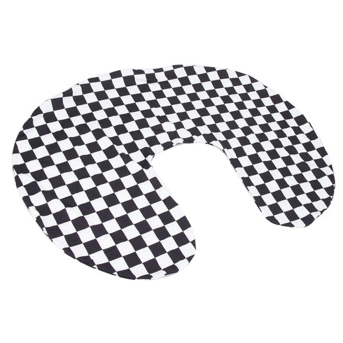 U-Shaped Nursing Pillow Cover - Black and White Checkered, Soft & Washable
