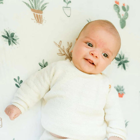 Little Unicorn Crib Sheet - Soft Muslin Fabric in Prickle Pots Design