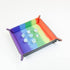 FanRoll Fold Up Velvet Dice Tray - Watercolor Rainbow with PU Leather Backing for Dungeons and Dragons