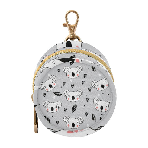 PYBUG Koalas Round Pacifier Storage Case, Polyester & TPU Lined with Hook Buckle,