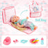 Set deAO Baby Doll Stroller Crib Bed Nursery Role Play Baby Doll Accessories and Play Mat,Travel Cot,Foldable Stroller