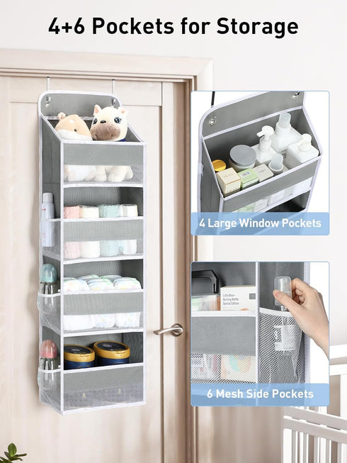 Yecaye 1 Pack Bathroom Organizers and Storage, 35.2lbs Load Toy Stuffed Animal Storage, Swing-proof Hanging Over the