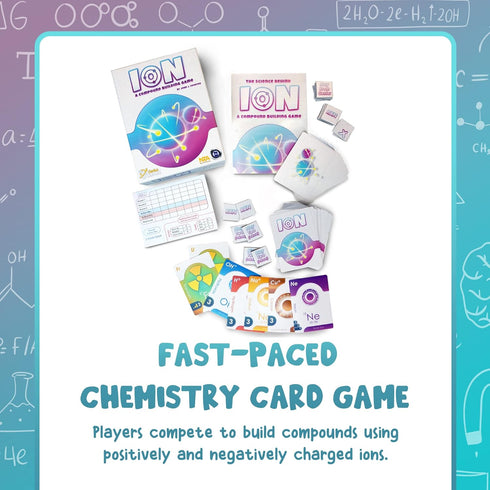 (2nd Genius Games Ion: A Compound Building Game Edition) - A Chemistry Card Drafting Game About Cations, Anion, Noble