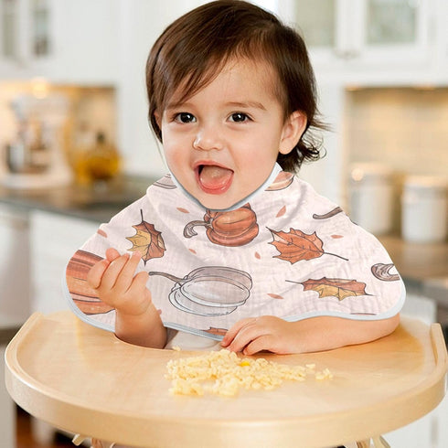 YETTASBIN Thanksgiving Pumpkin Muslin Baby Burp Cloth, Super Soft Absorbent Cotton Burp Rag Baby Bibs Feeding Cloth