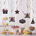 LINGTEER Happy 75th Birthday Decorations, 12Pcs Black & Rose Gold Swirls Streamer Set for 75 Years Old Bday Party