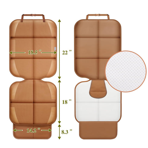 600D (Tan-1 Meolsaek Car Seat Protector for Child Car Seat, Durable Fabric Waterproof Car Seat Cover with Thick Pad