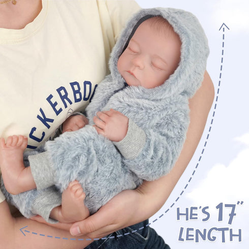 BABESIDE Lifelike Reborn Baby Dolls Boys - 17-Inch Realistic Newborn Full Body Vinyl Baby Dolls with Toy & Gift Box