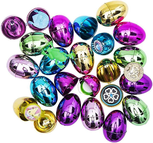 The Dreidel Company Prefilled Easter Eggs (50-Pack) with Assorted Toys - Colorful