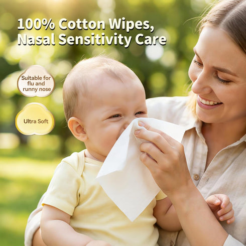 100% 33% Pack 3, 240 Winner Cotton Dry Wipes, USDA Certified Baby Wipes, Thicker & Ultra Soft, Hypoallergenic