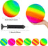 Hooqict 6 Pack 8.5 Inch Playground Balls - Inflatable Rainbow Sports Balls with Hand Pump and Portable Ball Net Bags