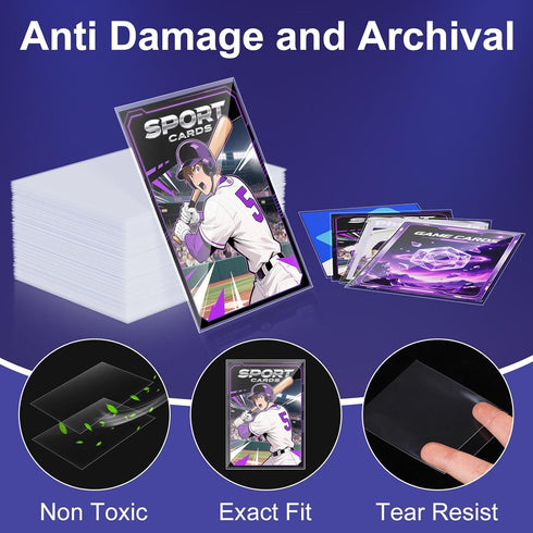 6000ct Card Sleeves for Trading Card,Soft Penny Baseball Card Sleeves,Clear Plastic Card Protectors Fit