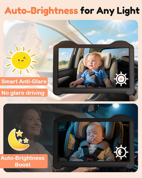Fodkh 7-Inch 1080P 150 Car Baby Camera for Seat: HD Rear Facing Camera for Backseat - Wide Angle View with Ultra-Clear