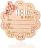 Penitue Wooden New Baby Birth Announcement Plaque, Flower Shape Hello World Sign Newborn