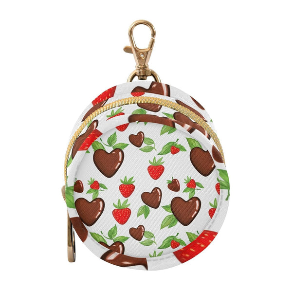 Valentines Chocolate Round Pacifier Storage Case with Zipper, Portable Pacifier Case for