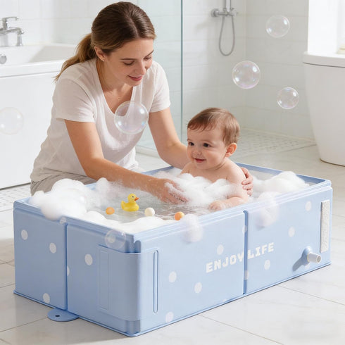 Generic 29.92x15.75x8.27 Inches 0-8 Foldable Tub | Stable Folding Basin - No Assembly Required Shower Tub,for Kids Ages