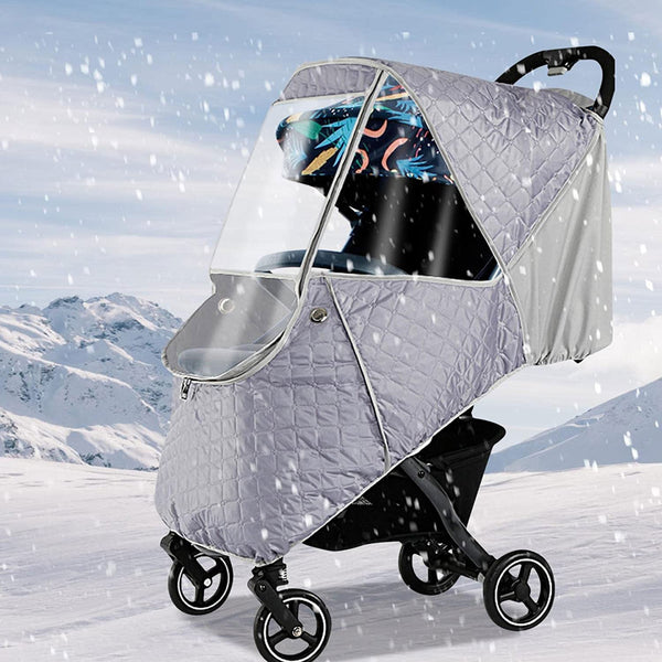 Baby Stroller Cold Weather Shield, Universal Windproof Rain Cover for Travel Strollers