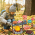 yoliyogo Set 45pcs 3+ Pretend Play Campfire Toy with Realistic BBQ Accessories,Fake Grill Foods,Tea Pots etc,Simulate