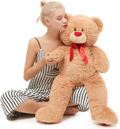 MorisMos Giant Teddy Bear Stuffed Animal, Love Heart Big Plush Toy, Large 36-inch Bear for Girlfriend Valentine's Day