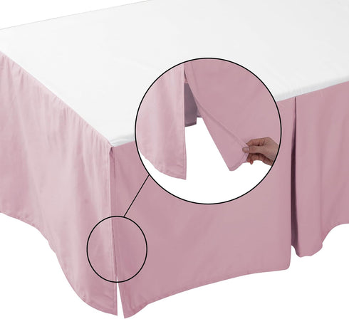 100% 400 Count 52"X28" 14" Crib Skirt Dust Ruffle, Egyptian Cotton Thread Soft Breathable Crib Bedding Skirt for Baby