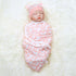 Reborn Baby Dolls Clothes - Pink Heart Swaddle Blanket & Hat Set for 17-22 Inch Dolls