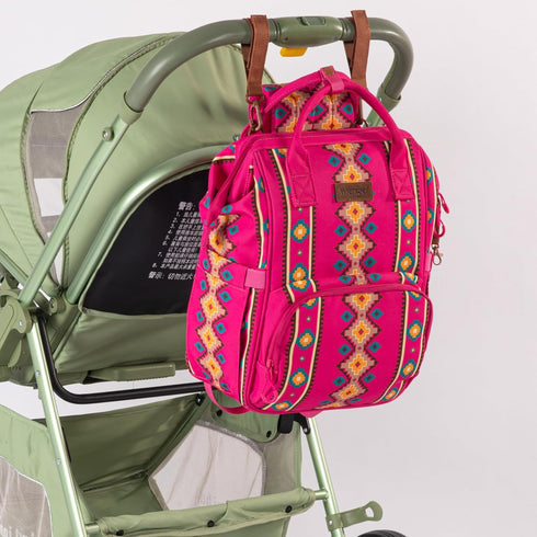 Backpack WG2204-9110HPK Montana West Wrangler Callie Diaper Bag with Stroller Straps Multifunction Baby Travel Bag