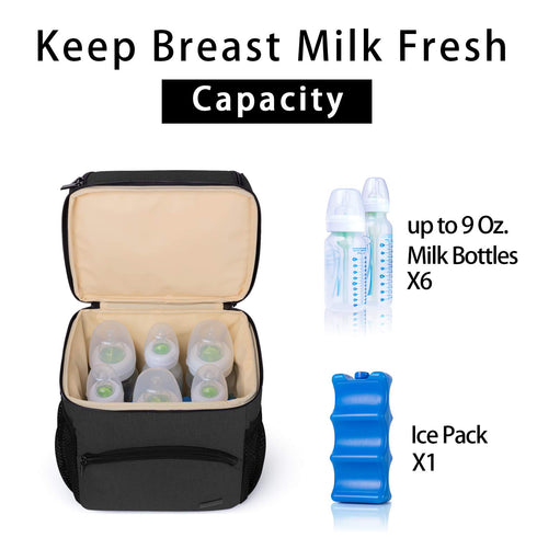 Pack, 6 9 Teamoy Breastmilk Cooler Bag with Ice Fits Baby Bottles Up to Ounce Bottle Bag, Upright Bottle Cooler