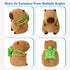 Ditucu Cute Capybara Plush with Turtle Backpack, Kawaii Stuffed Animals, Hugging Gifts for Kids, Brown 9 inch