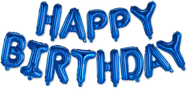 Happy Birthday Balloon Banner, 16 Inch 3D Letter Aluminum Foil Inflatable Kit for Party Decor