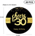 Sumerk 48 PCS Cheers to 30 Stickers - Large 2 INCHES Round Birthday Card Seals for 30th Parties