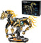 funxinee Mechanical Horse Building Blocks Linkage Kit, Animal World Model with Lighting &