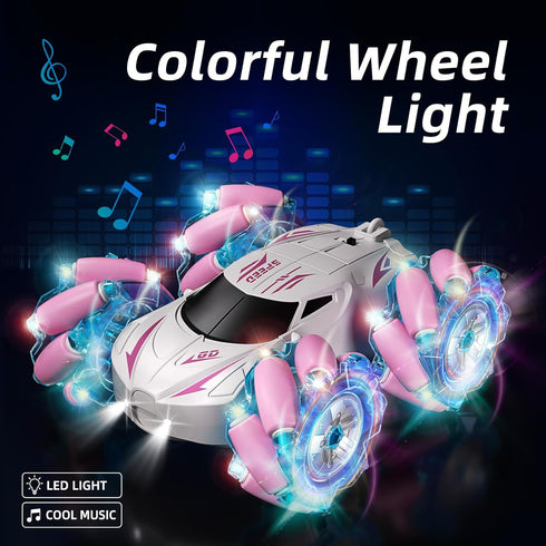 RC Stunt Car - 2.4GHz 4WD Gesture Sensing Remote Control Car, Double-Sided 360° Flips for Boys Age 6-12