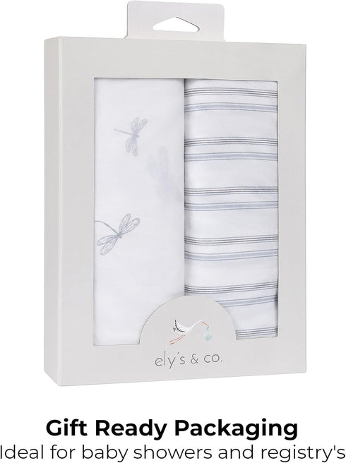 Pack 2 Pack Set Pack 100% 38x24x5 Ely's & Co. and Play Sheets, for Mini/Portable Crib, Fitted Playpen Play Yard Sheet