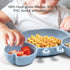 ROCCED Suction Plates for Baby, Silicone Divided Plates with Spoon Fork Set for Toddler Dishes (Crab Dusty Blue)