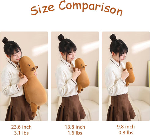 23.6 Inch, 3.1 Lbs SQEQE Weighted Capybara Plush, Weighted Capybara Stuffed Animal, Cute Plushies Soft Pillow Toy Gift